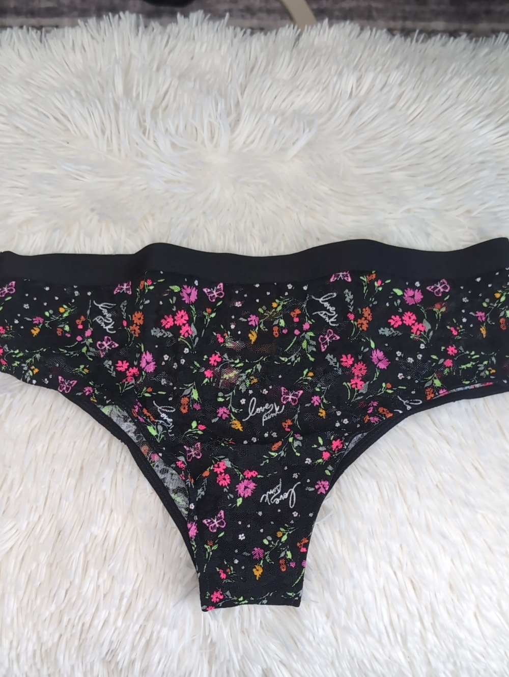 🌸 3FOR $15🌸 Black Floral Lace Cheekster-Style Panty